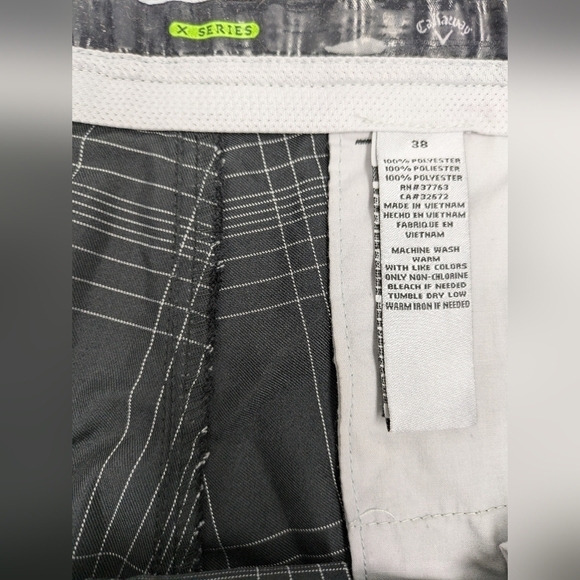 Callaway men's black plaid golf shorts size 38 - Picture 8 of 9